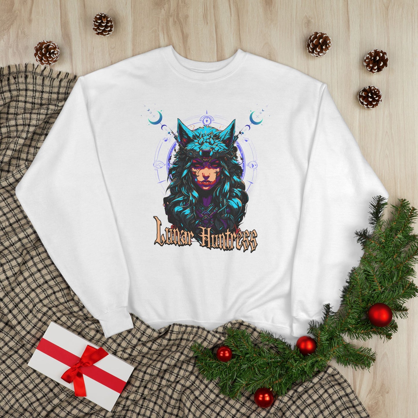 Lunar Huntress Graphic Sweatshirt for Fantasy Lovers - Phoenix Wear SATX - Phoenix Wear SATX