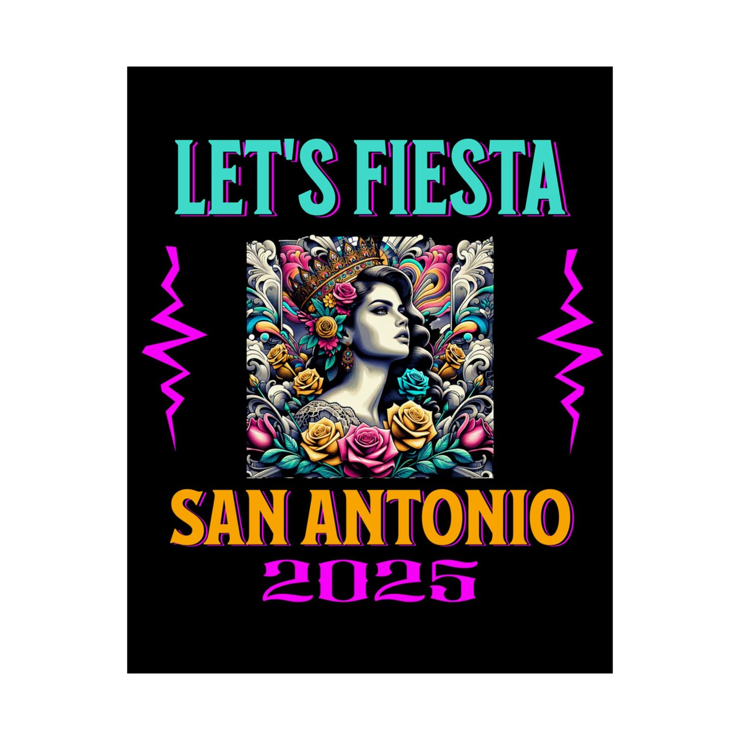 Vibrant Fiesta Vertical Poster - San Antonio 2025