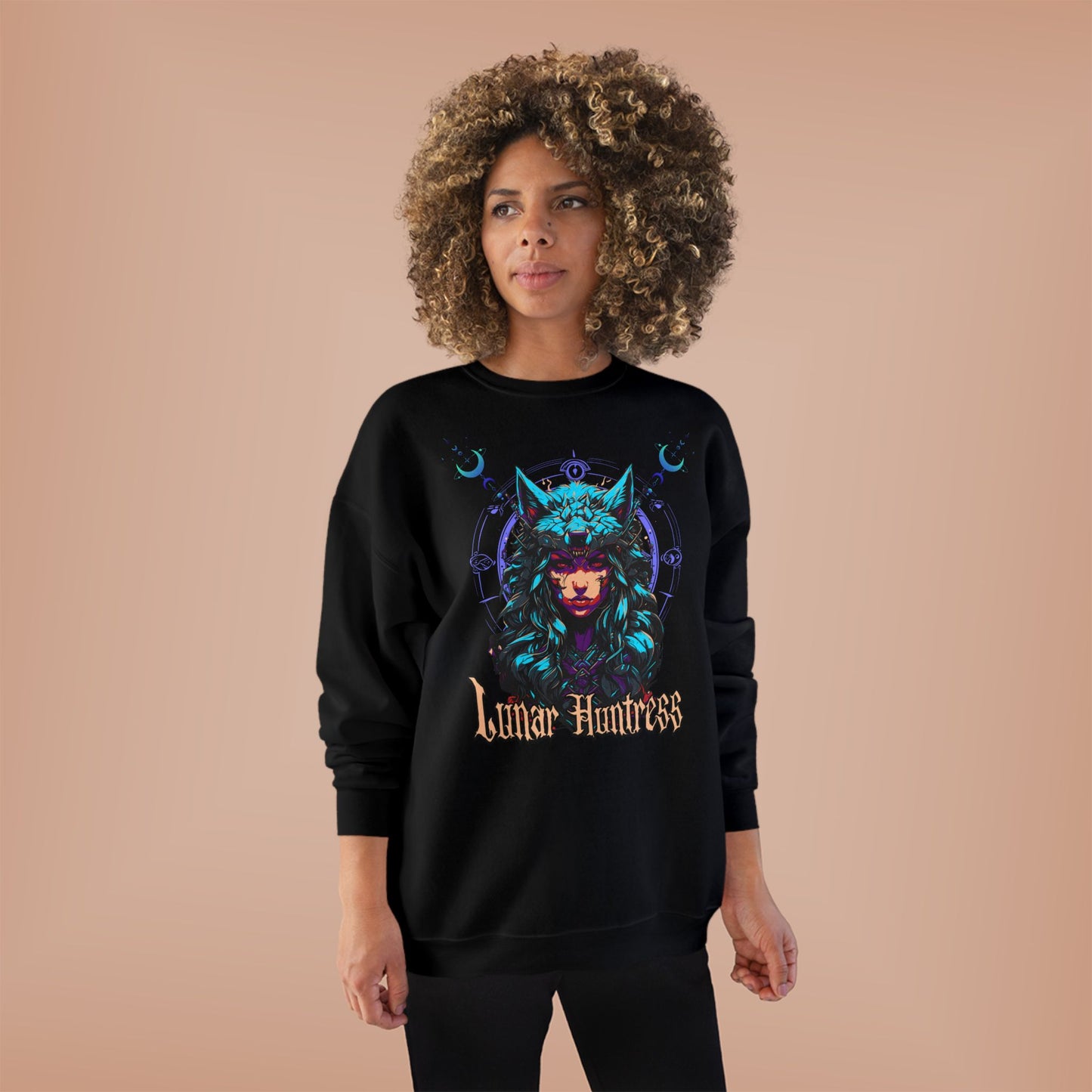 Lunar Huntress Graphic Sweatshirt for Fantasy Lovers - Phoenix Wear SATX - Phoenix Wear SATX