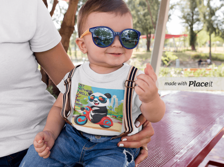 Infant Fine Jersey Tee "Panda Stroll"
