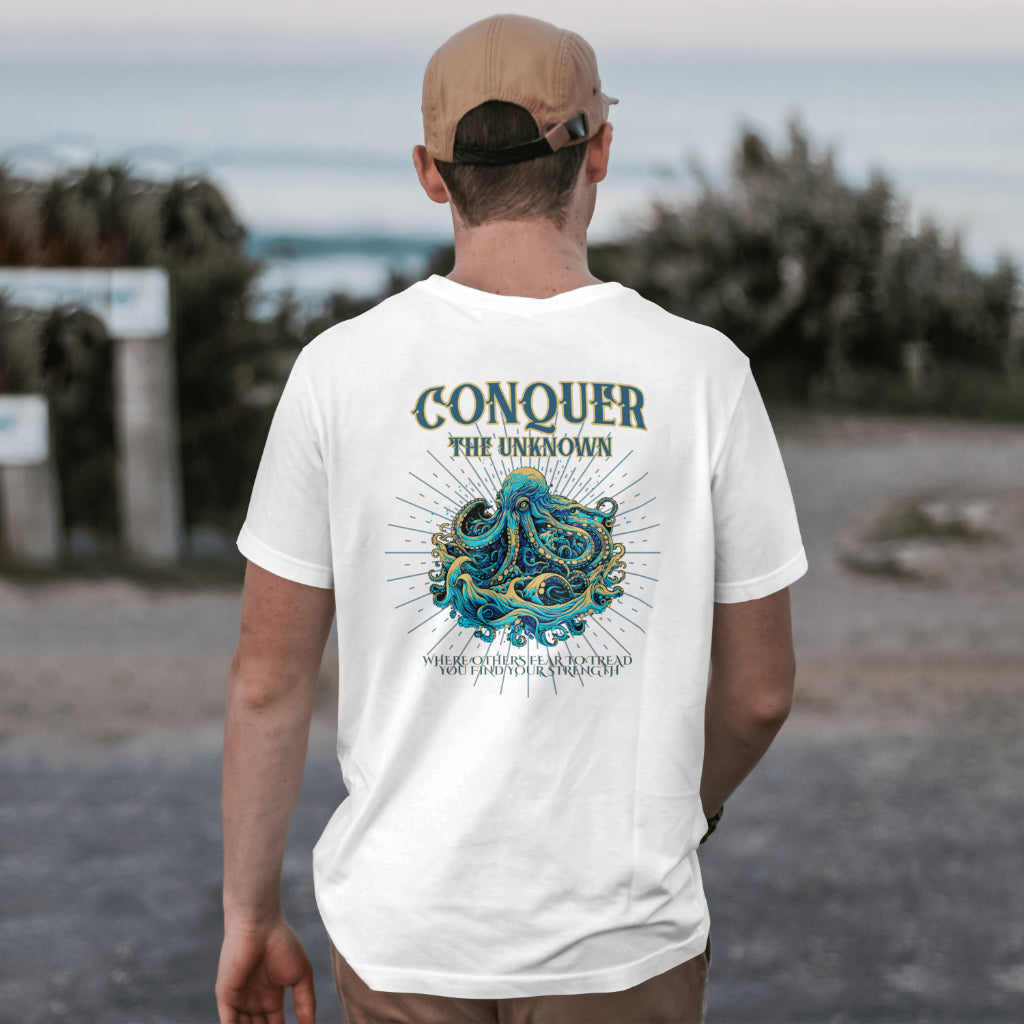 Kraken Conquer the Unknown Tee for Fantasy and Navy Folklore Lovers - Phoenix Wear SATX