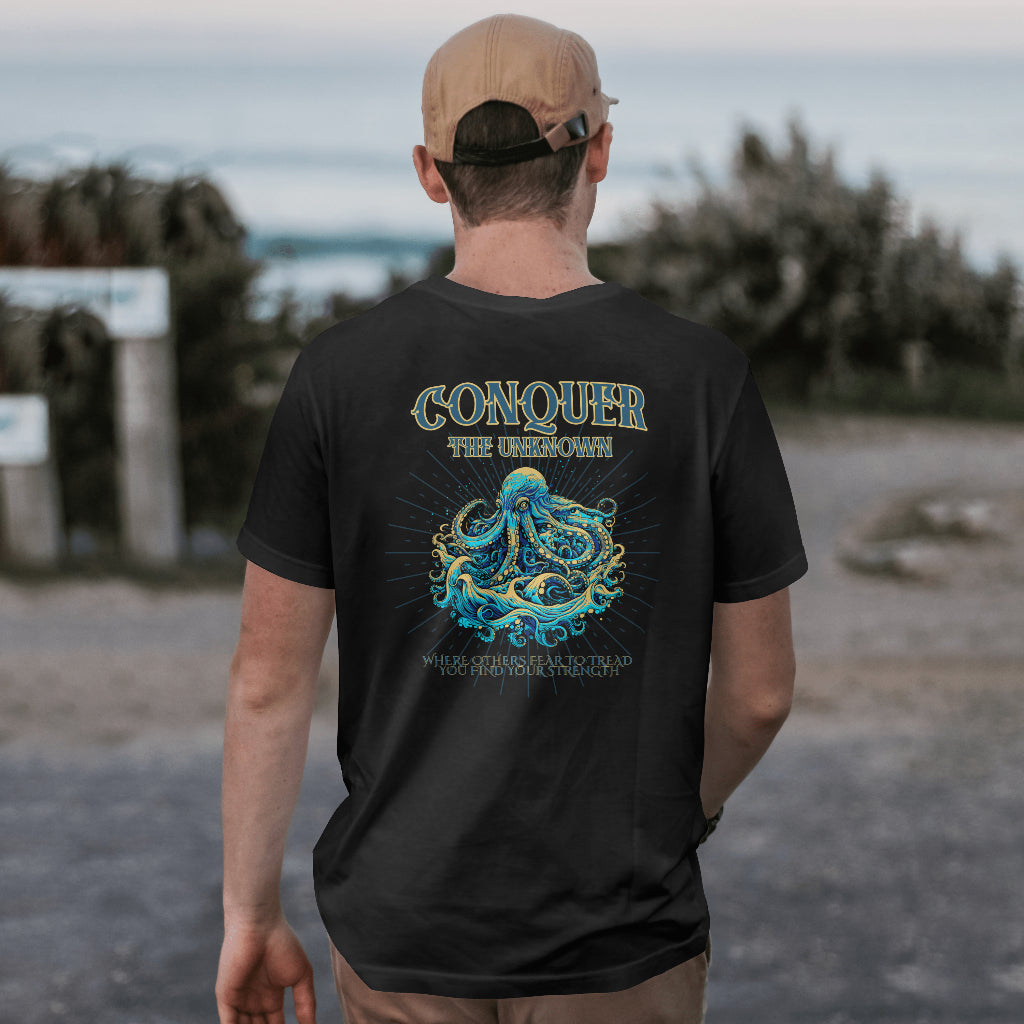 Kraken Conquer the Unknown Tee for Fantasy and Navy Folklore Lovers - Phoenix Wear SATX