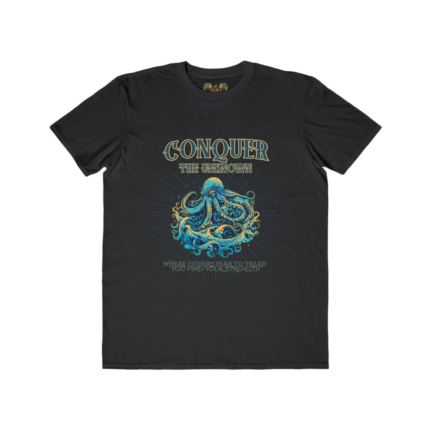 The Kraken Conquer the Unknown Tee for Navy Folklore Lovers - Phoenix Wear SATX