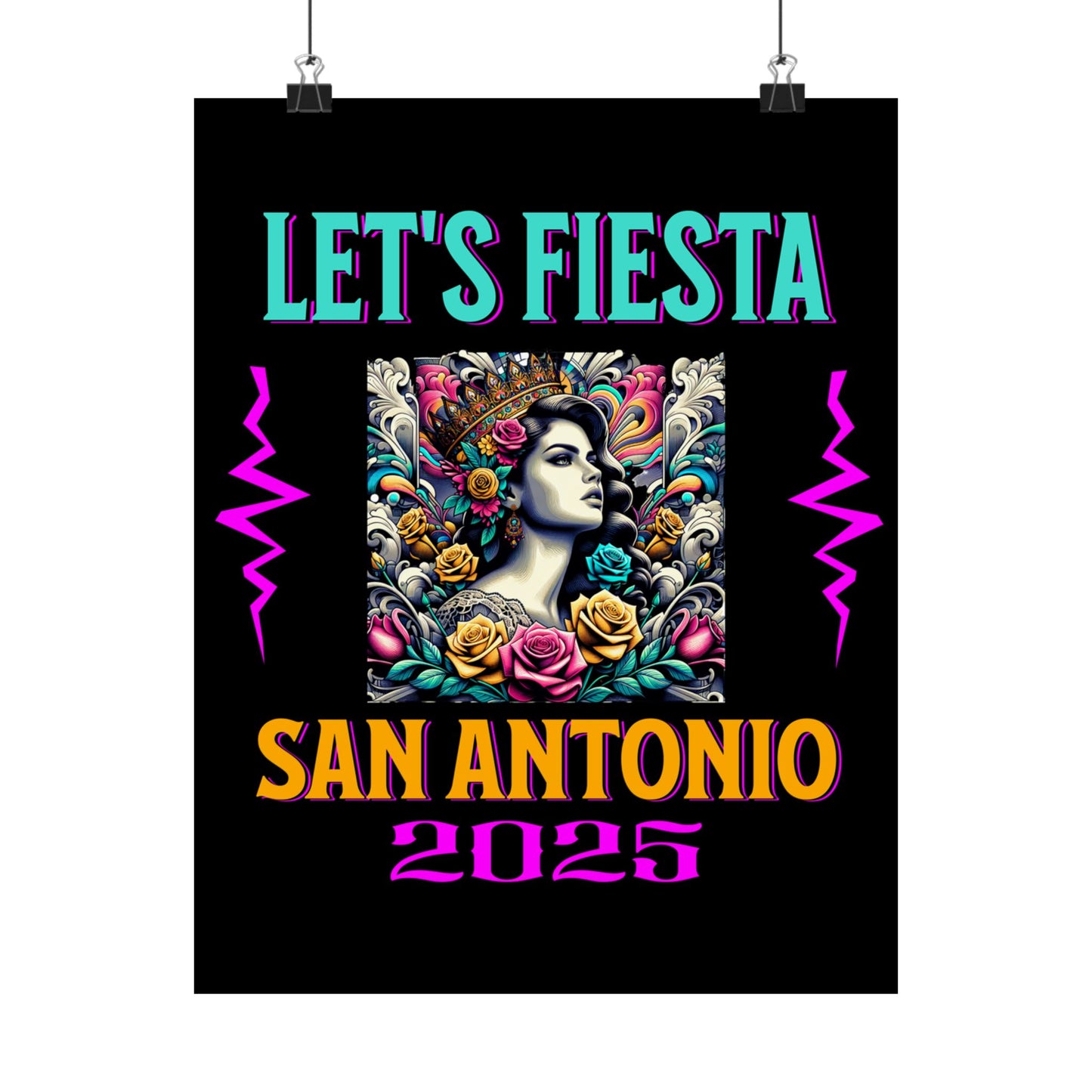 Vibrant Fiesta Vertical Poster - San Antonio 2025