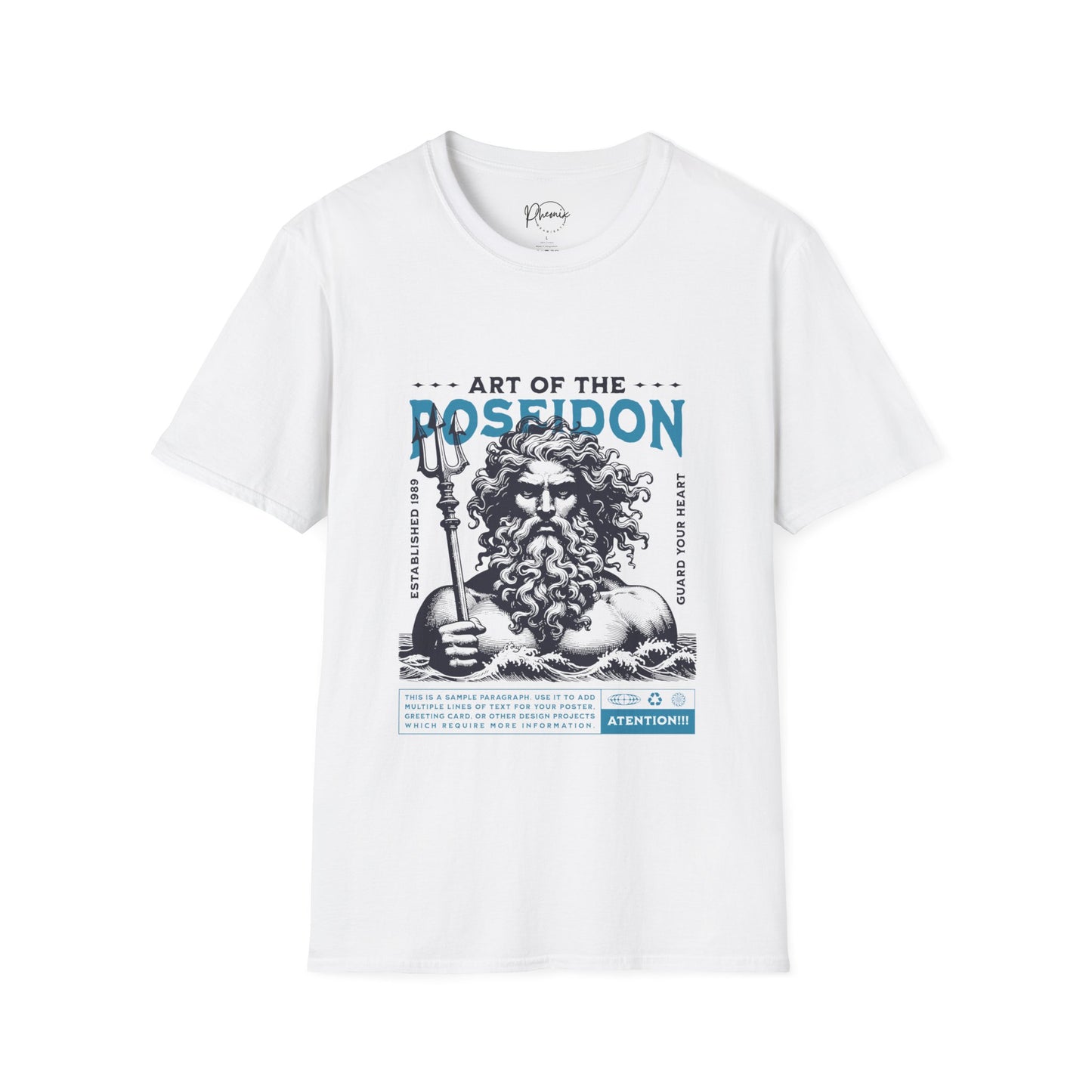 Mythical Poseidon Unisex T-Shirt, Nautical Art Tee, Gift for Sea Lovers, Greek Mythology Shirt, Beachwear, Summer Fashion