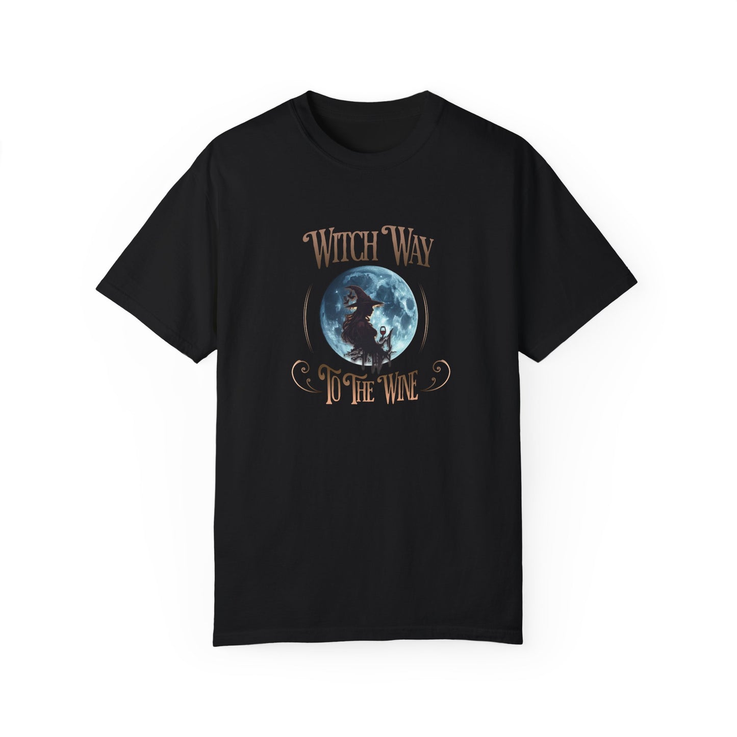 Witch Way to the Wine Tee for Halloween and Wine Lovers - Phoenix Wear SATX