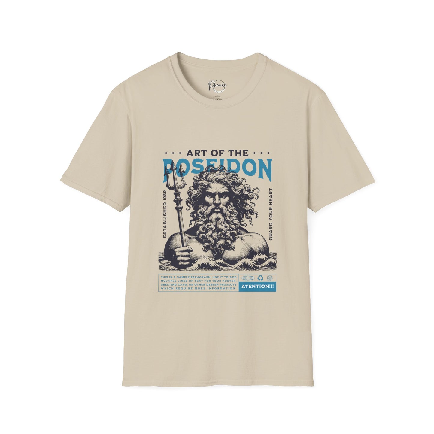 Mythical Poseidon Unisex T-Shirt, Nautical Art Tee, Gift for Sea Lovers, Greek Mythology Shirt, Beachwear, Summer Fashion