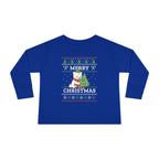 Toddler Long Sleeve Tee — Merry Christmas Snowman & Tree Holiday Shirt for Kids
