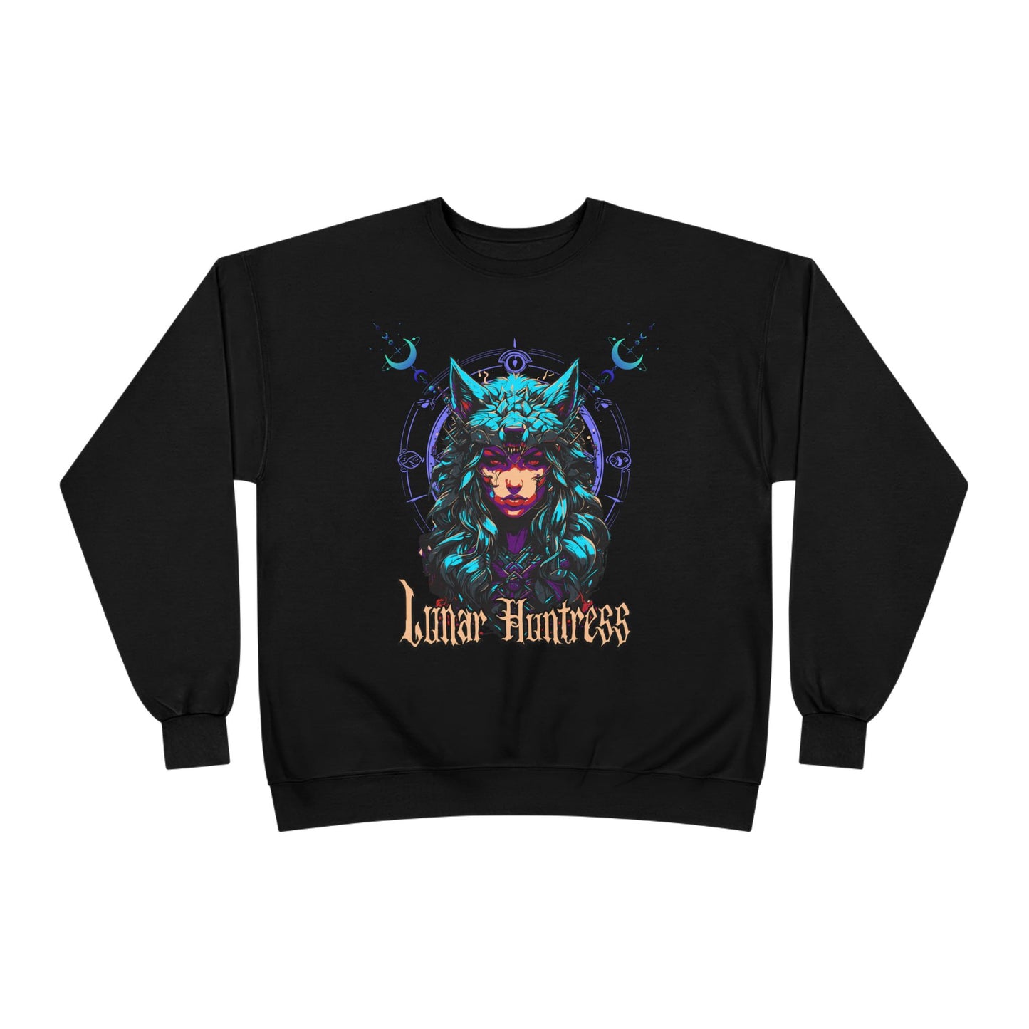 Lunar Huntress Graphic Sweatshirt for Fantasy Lovers - Phoenix Wear SATX