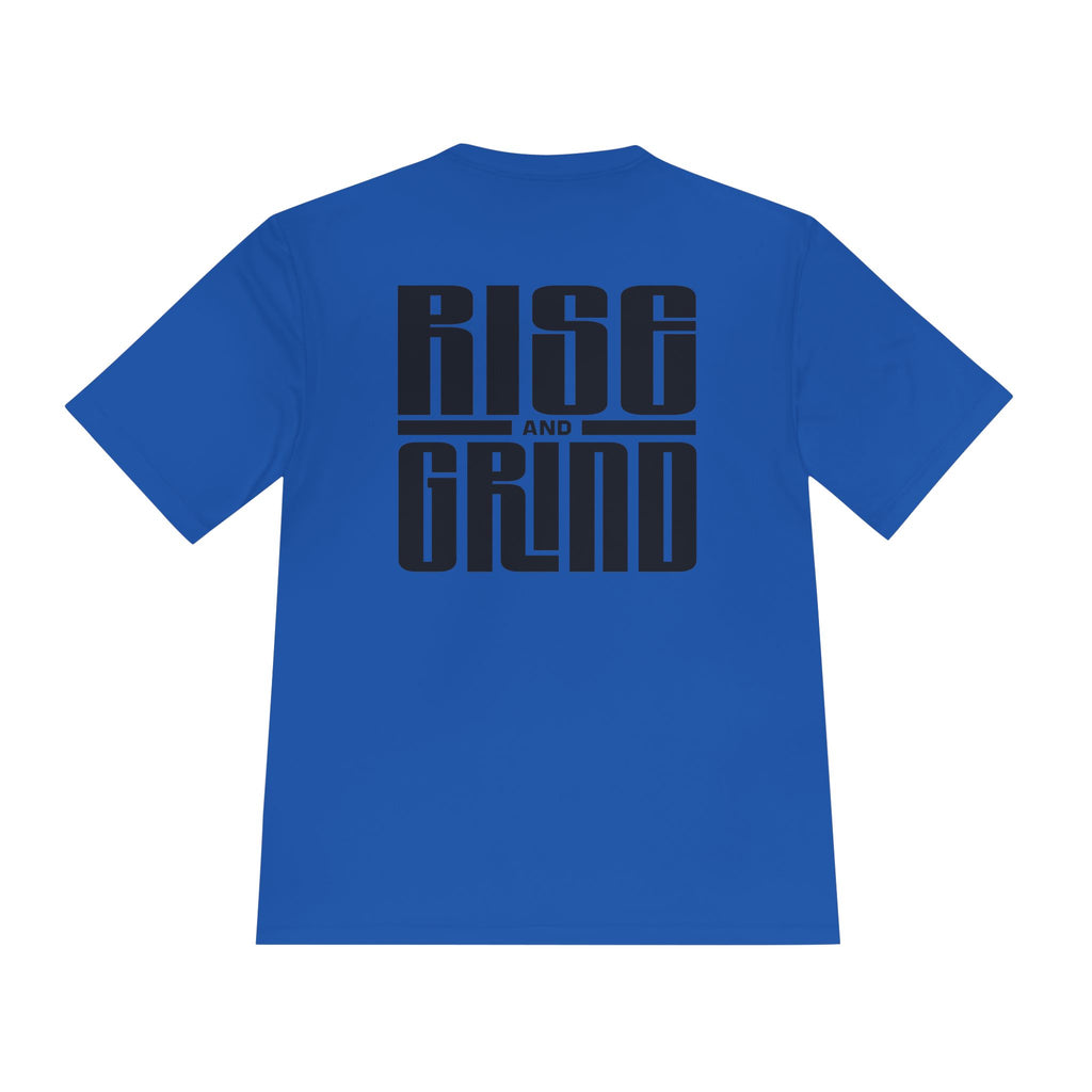 Rise and Grind Moisture-Wicking Tee — Motivational Workout T-Shirt