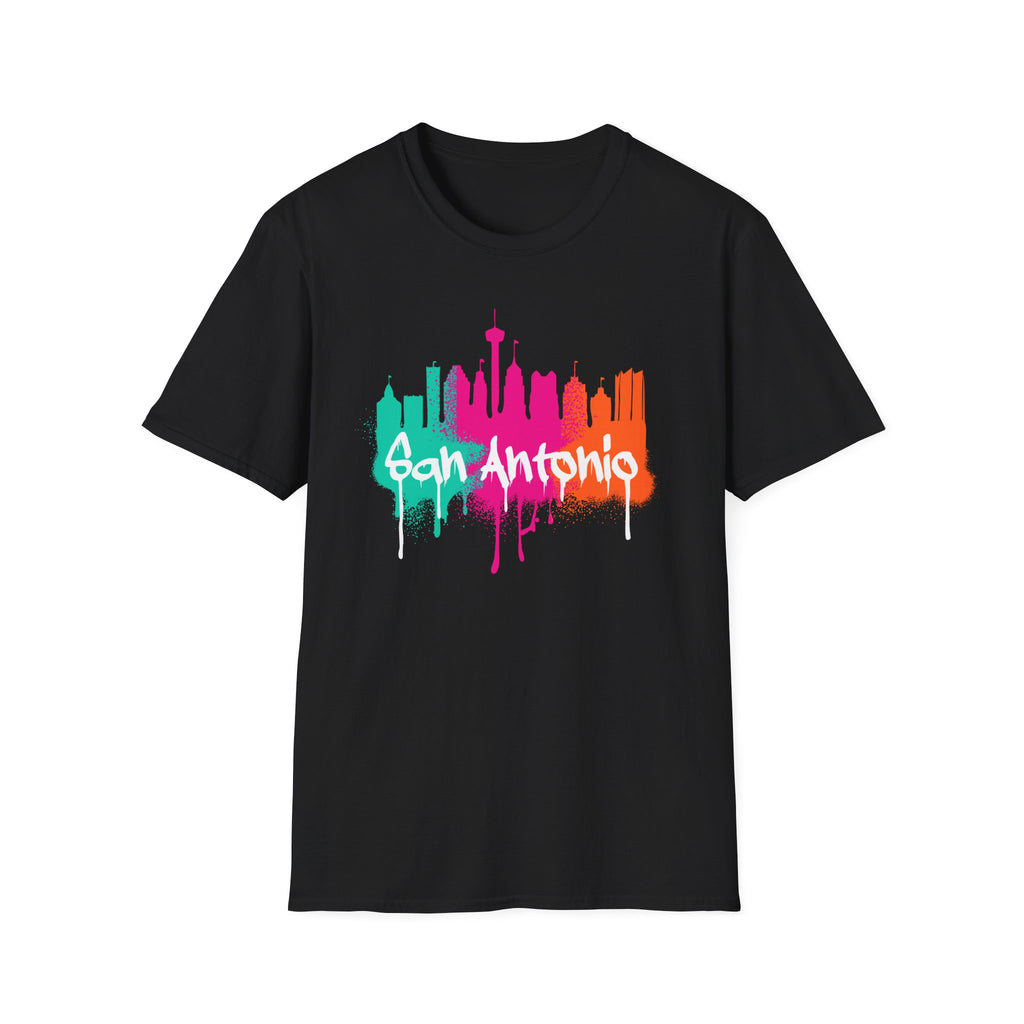 San Antonio Cityscape T-Shirt — Colorful Graffiti Fiesta Theme Tee