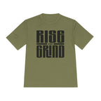 Rise and Grind Moisture-Wicking Tee — Motivational Fitness Shirt
