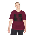 Rise and Grind Moisture-Wicking Tee — Motivational Fitness Shirt