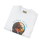Dragon Graphic T-Shirt - 'Fly High, Fly Free' Unisex Softstyle Tee