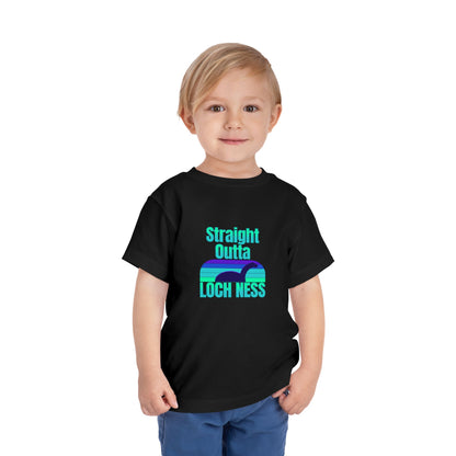 Toddler Short Sleeve Tee | Straight Outta Loch Ness Design | Fun Graphic Tee for Kids