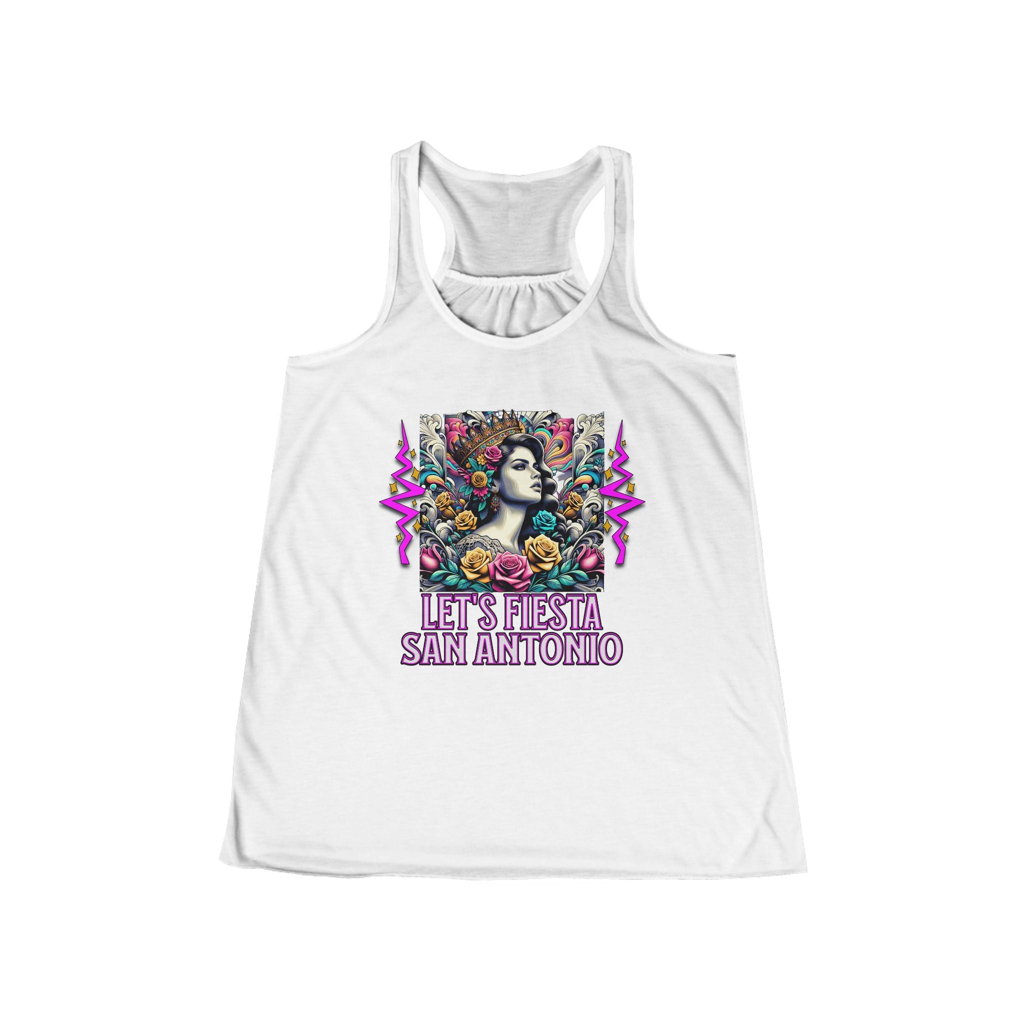 Let’s Fiesta San Antonio Tank — Floral Vintage Festival Women’s Racerback