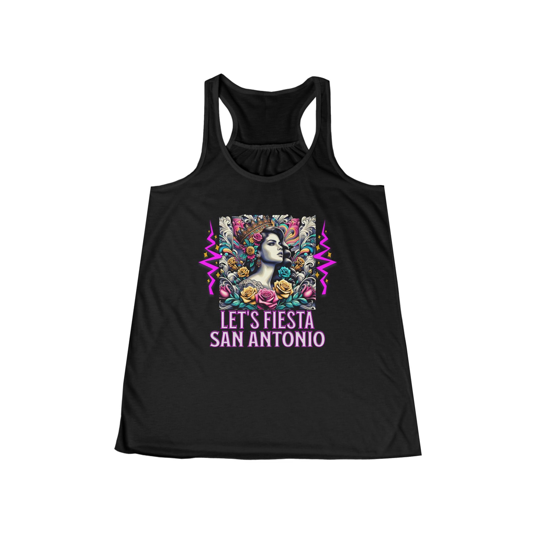Let’s Fiesta San Antonio Tank — Floral Vintage Festival Women’s Racerback