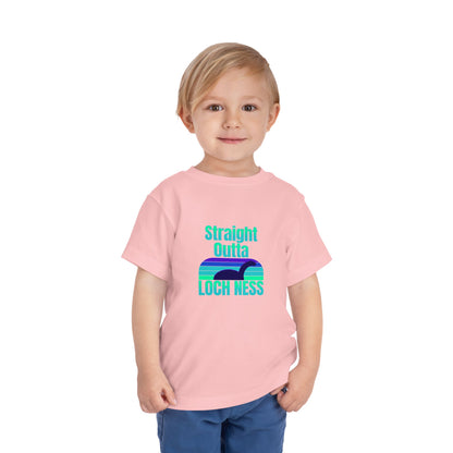 Toddler Short Sleeve Tee | Straight Outta Loch Ness Design | Fun Graphic Tee for Kids