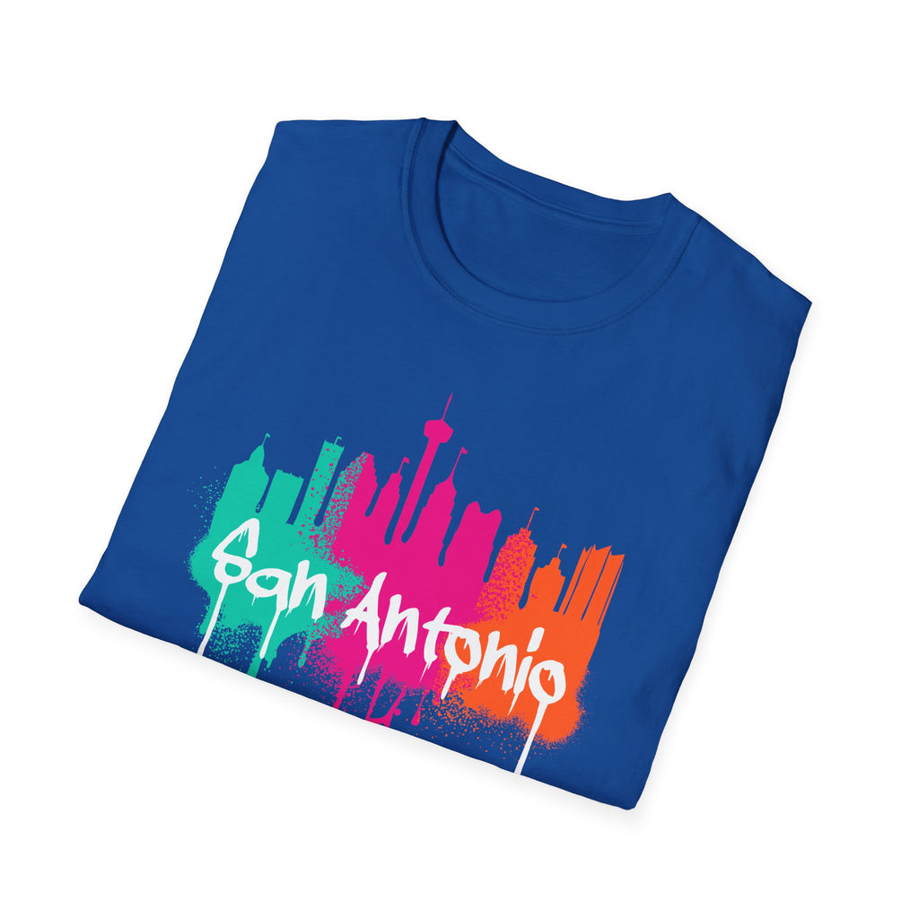 San Antonio Cityscape T-Shirt — Colorful Graffiti Fiesta Theme Tee
