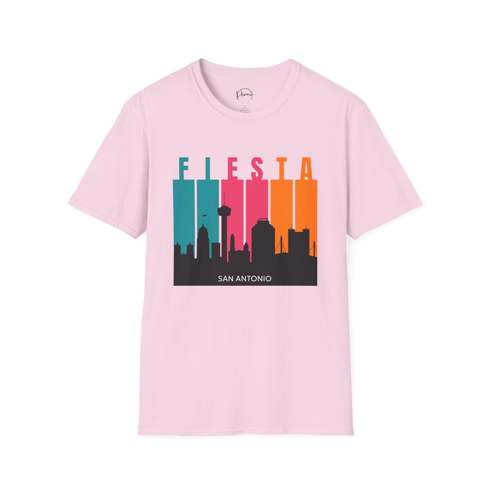 Fiesta San Antonio Skyline T-Shirt — Retro Color Block City Tee