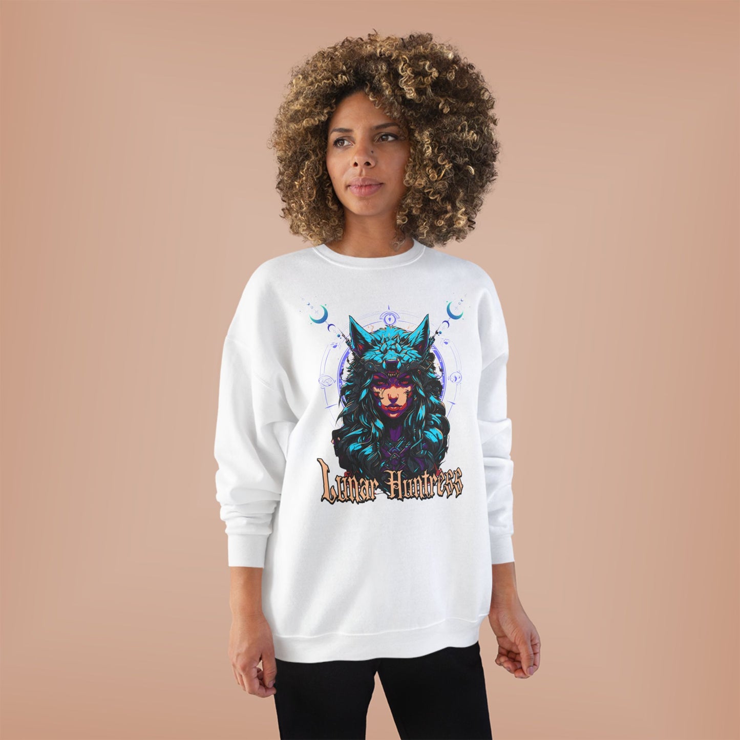 Lunar Huntress Graphic Sweatshirt for Fantasy Lovers - Phoenix Wear SATX