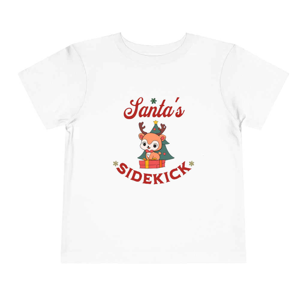 Santa's Sidekick Toddler Tee – Cute Reindeer Holiday Shirt for Kids