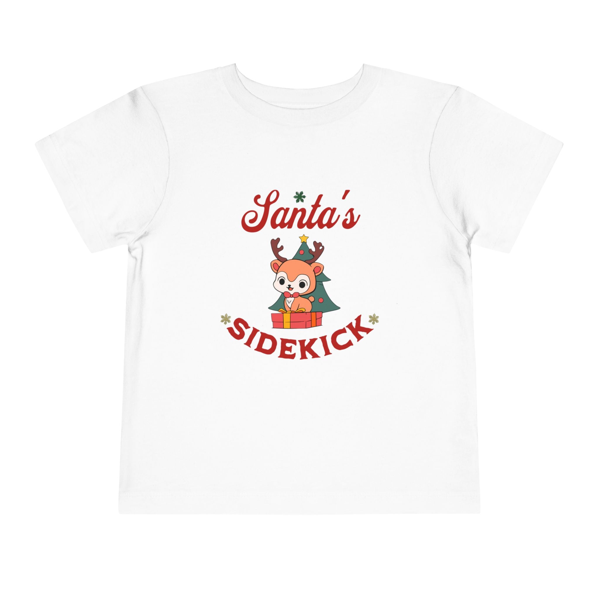 Santa's Sidekick Toddler Tee – Cute Reindeer Holiday Shirt for Kids