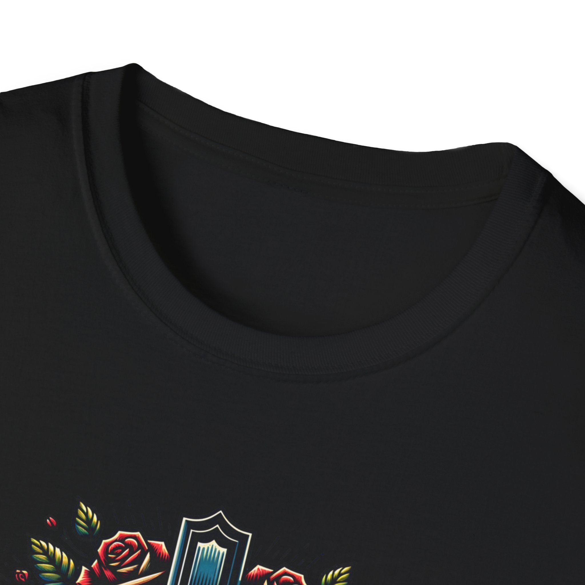 Let’s Fiesta San Antonio T-Shirt — Rose Cross Tattoo Style Fiesta Tee