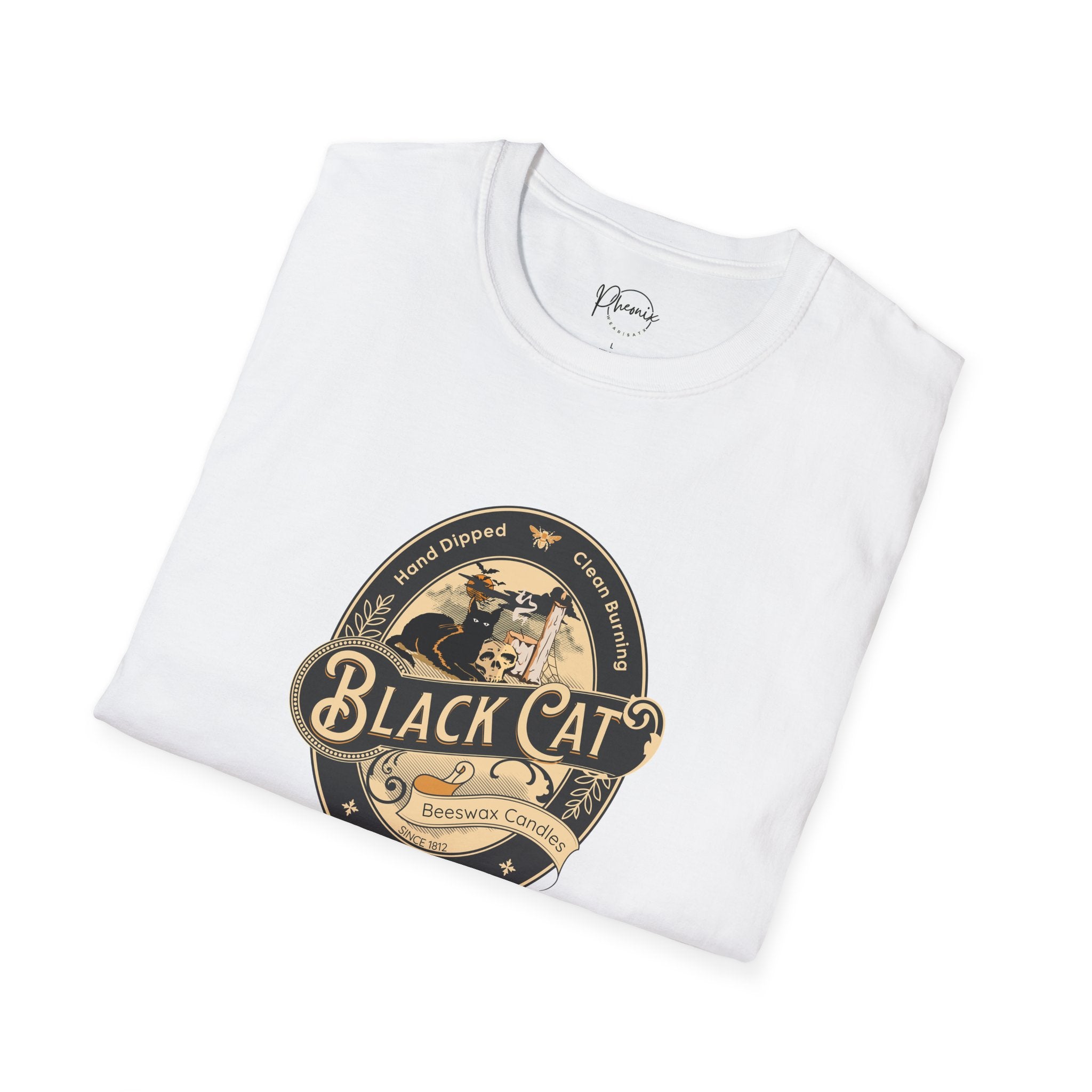 Black Cat Unisex Vintage Halloween Tee