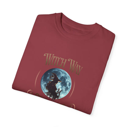 Witch Way to the Wine Tee for Halloween and Wine Lovers - Phoenix Wear SATX