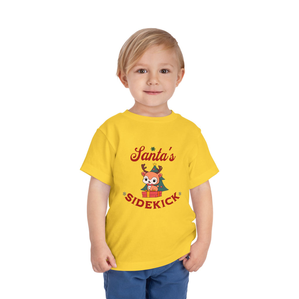 Santa's Sidekick Toddler Tee – Cute Reindeer Holiday Shirt for Kids