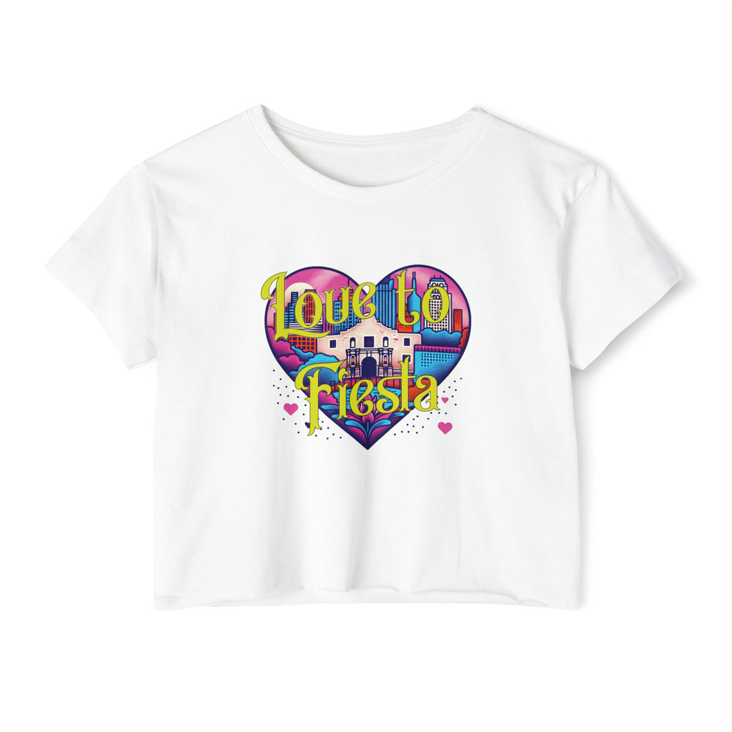 Love to Fiesta Crop Top — Alamo Graphic Tee
