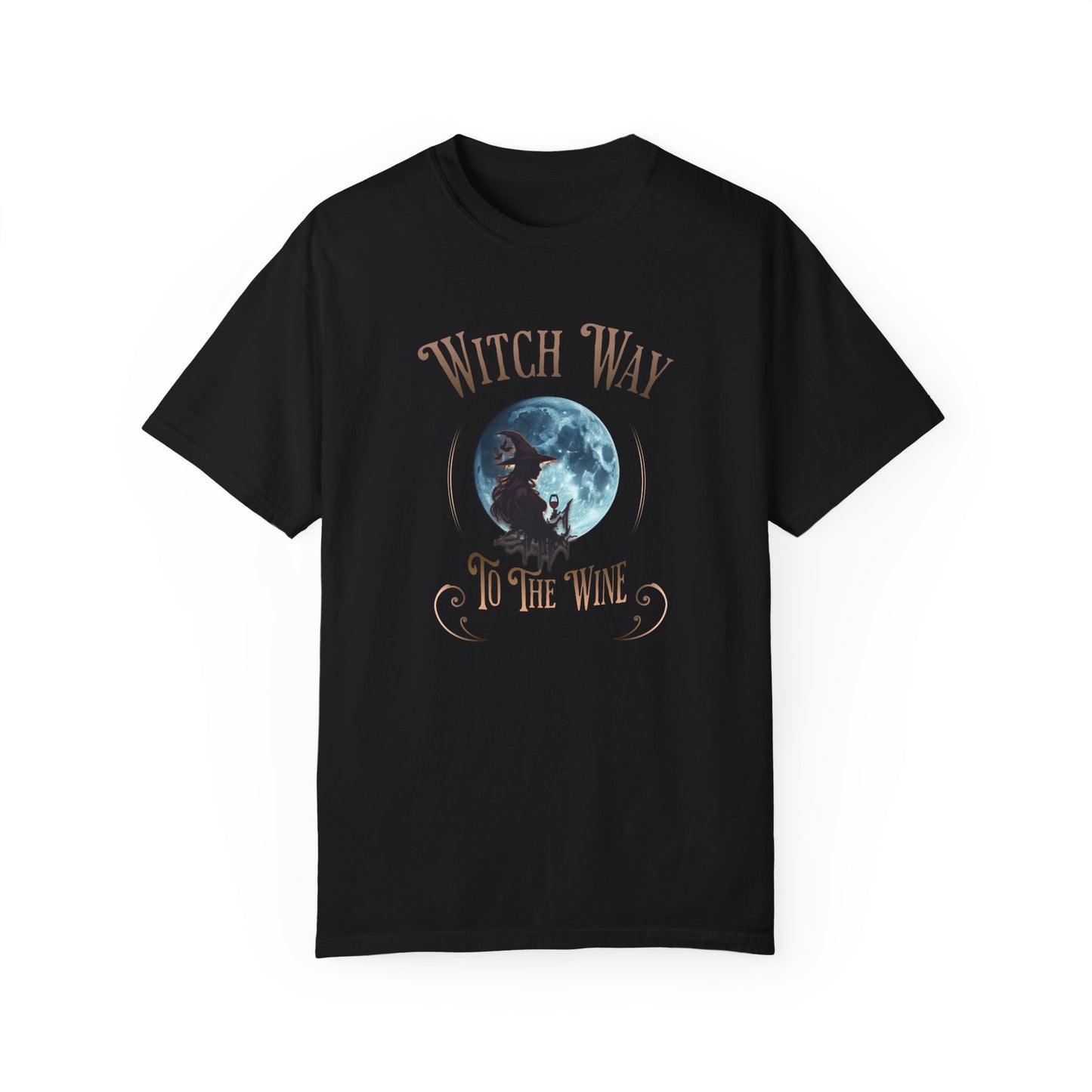 Witch Way to the Wine Tee for Halloween and Wine Lovers - Phoenix Wear SATX