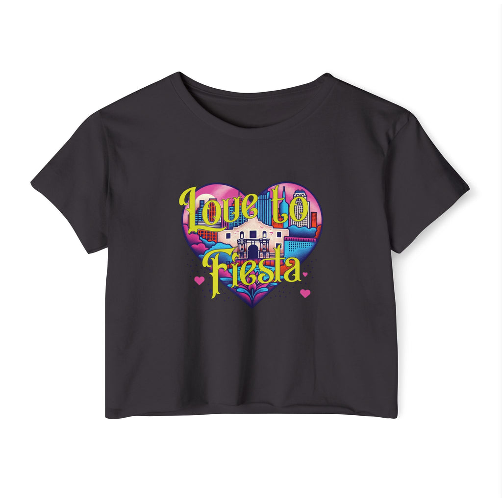 Love to Fiesta Crop Top — Alamo Graphic Tee