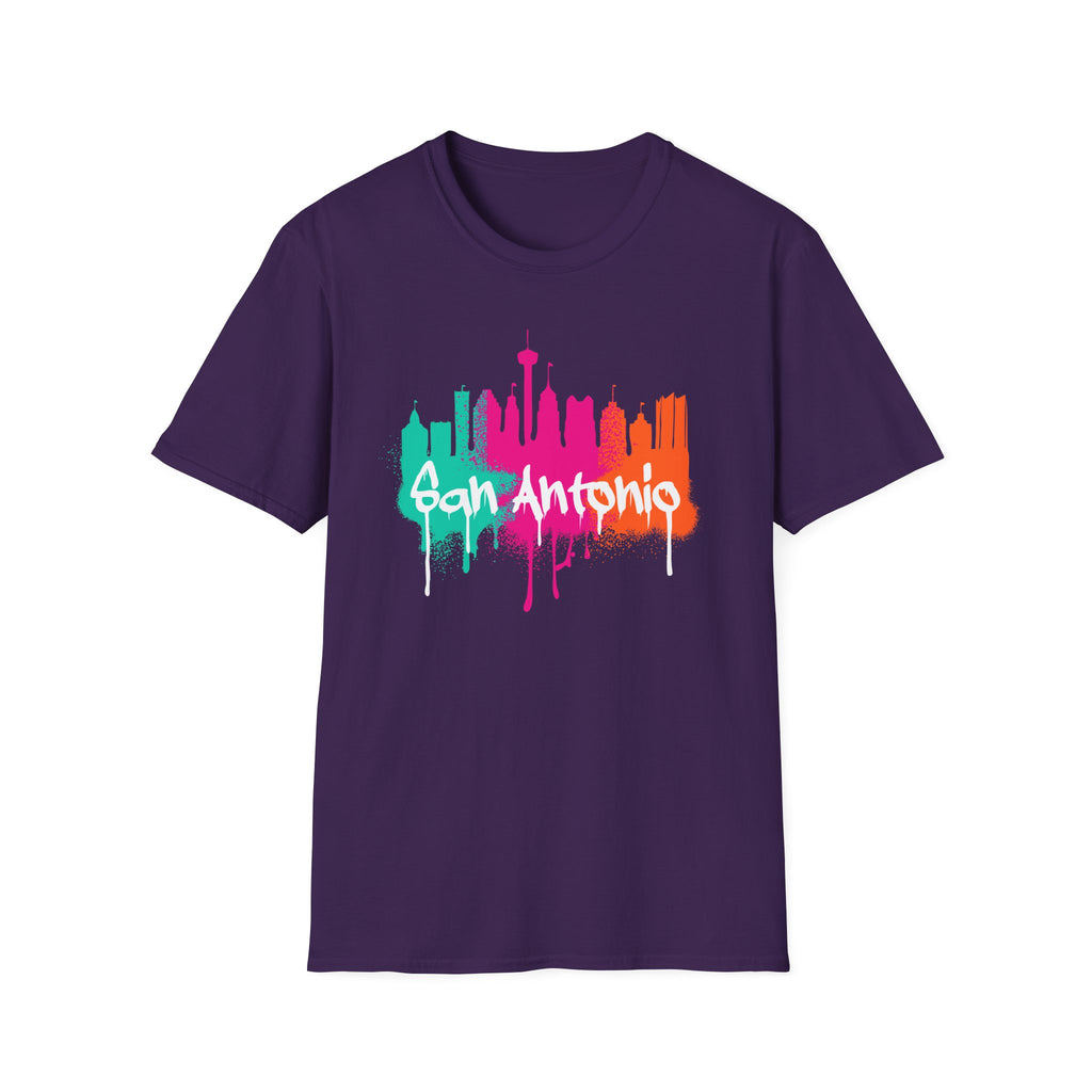 San Antonio Cityscape T-Shirt — Colorful Graffiti Fiesta Theme Tee