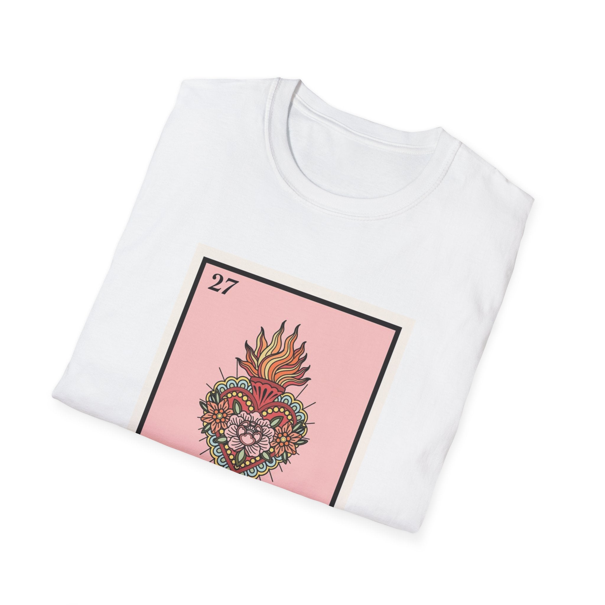 El Corazón Sacred Heart T-Shirt — Lotería Card Design