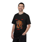 Vintage Roaring Tiger Floral Tattoo T-Shirt