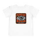 Toddler Tee — “Funday Riders” Motorcycle Helmet Graphic