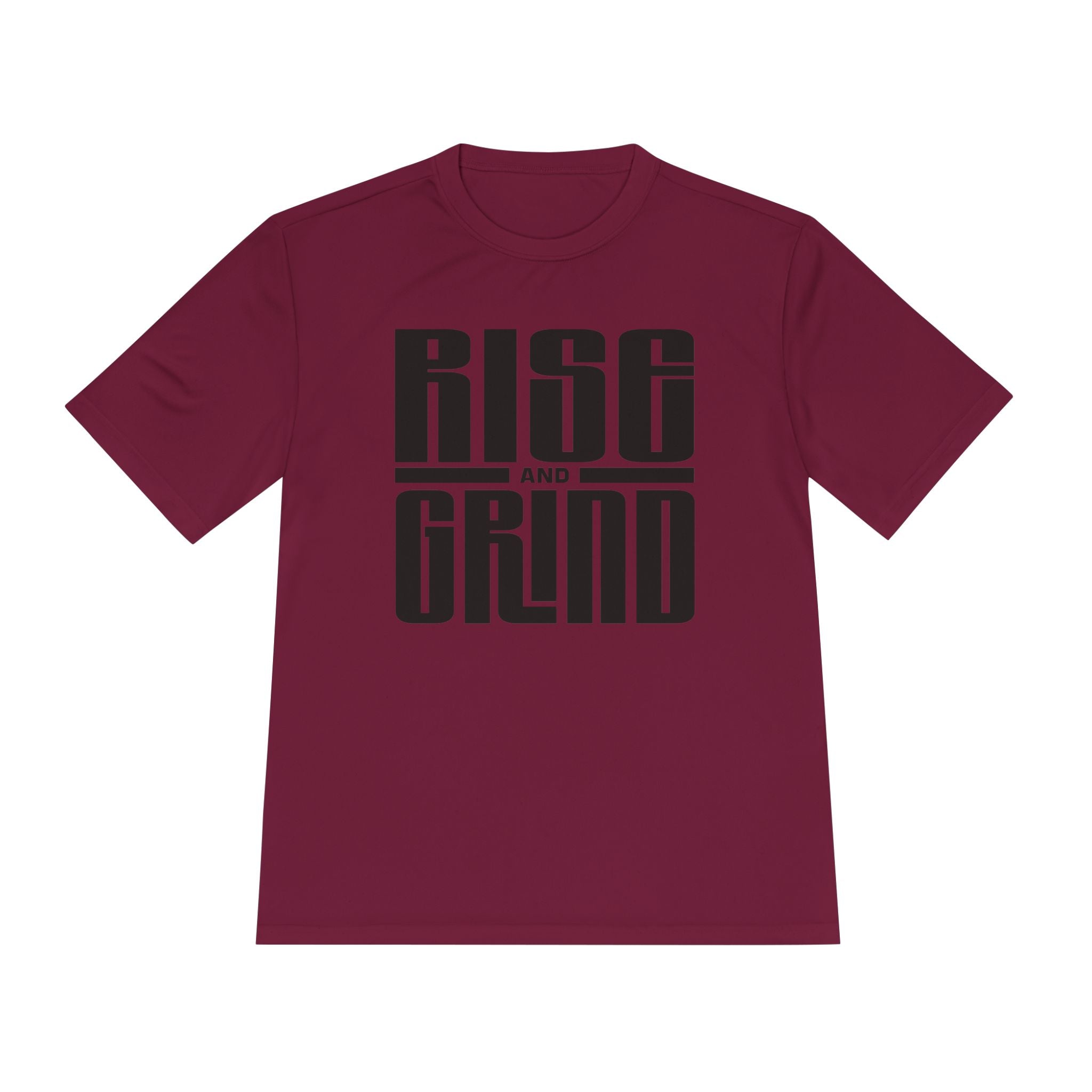 Rise and Grind Moisture-Wicking Tee — Motivational Fitness Shirt