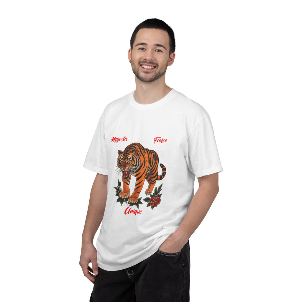 Vintage Roaring Tiger Floral Tattoo T-Shirt