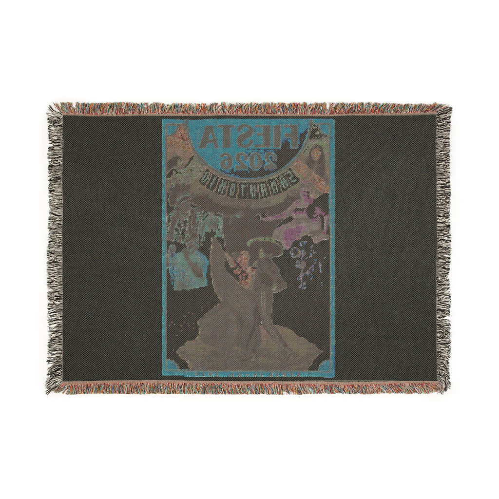 Fiesta 2026 Woven Blanket — Vintage Festival Poster Throw