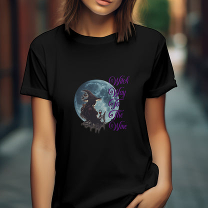 Witch Way to the Wine Graphic Tee for Halloween Lovers - Phoenix Wear SATX