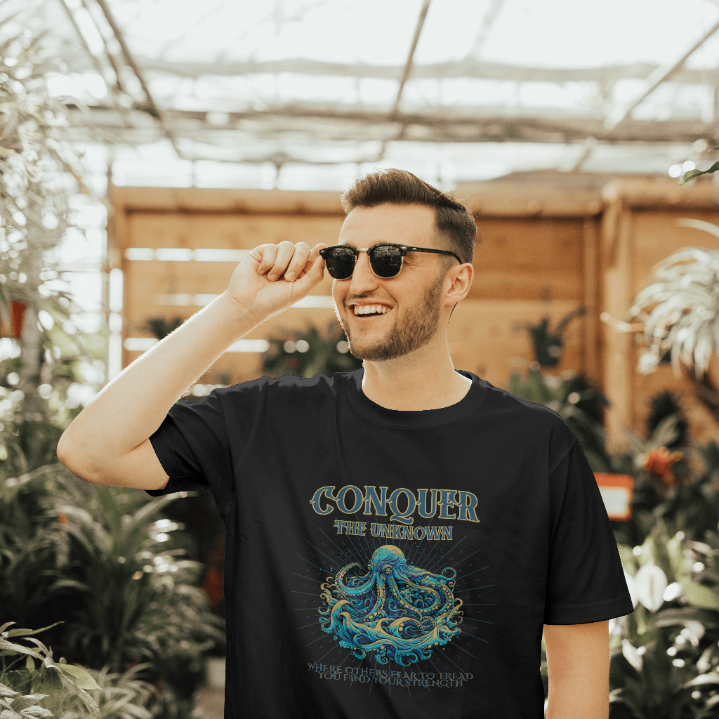 The Kraken Conquer the Unknown Tee for Navy Folklore Lovers - Phoenix Wear SATX