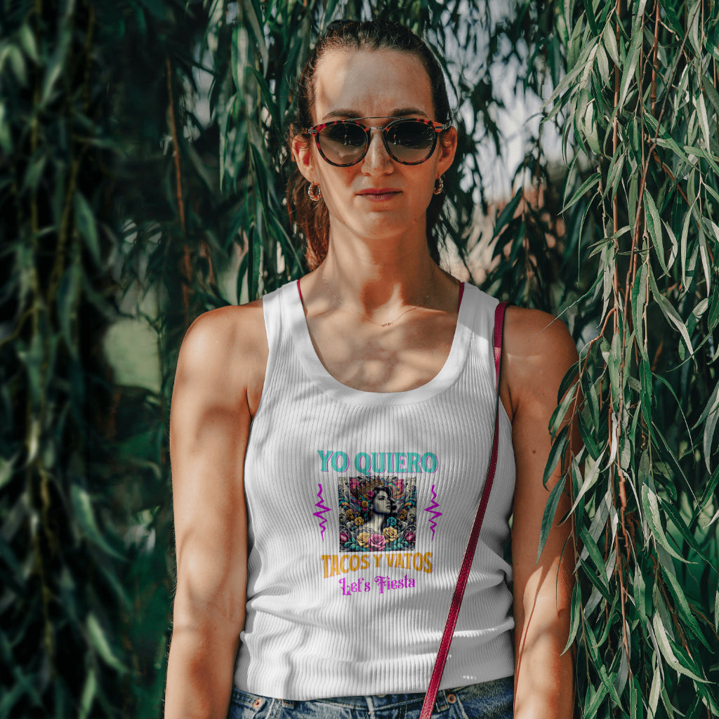 Yo Quiero Tacos y Vatos Racerback Tank - Women's Fiesta Top