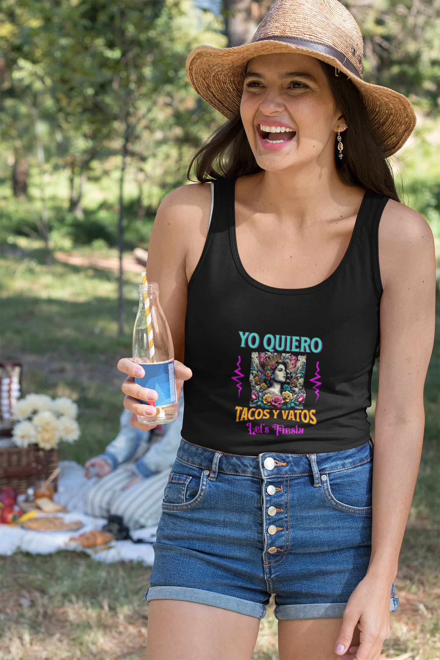 Yo Quiero Tacos y Vatos Racerback Tank - Women's Fiesta Top