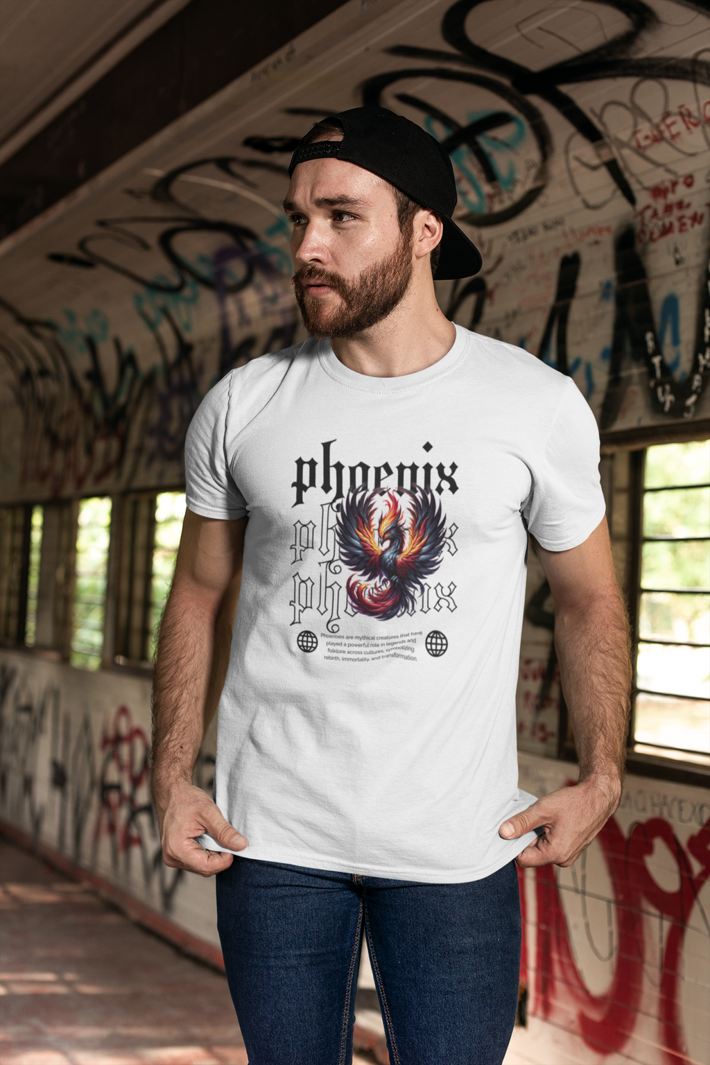 Phoenix Graphic Unisex Softstyle T-Shirt – Edgy, Stylish Apparel for Everyday Wear
