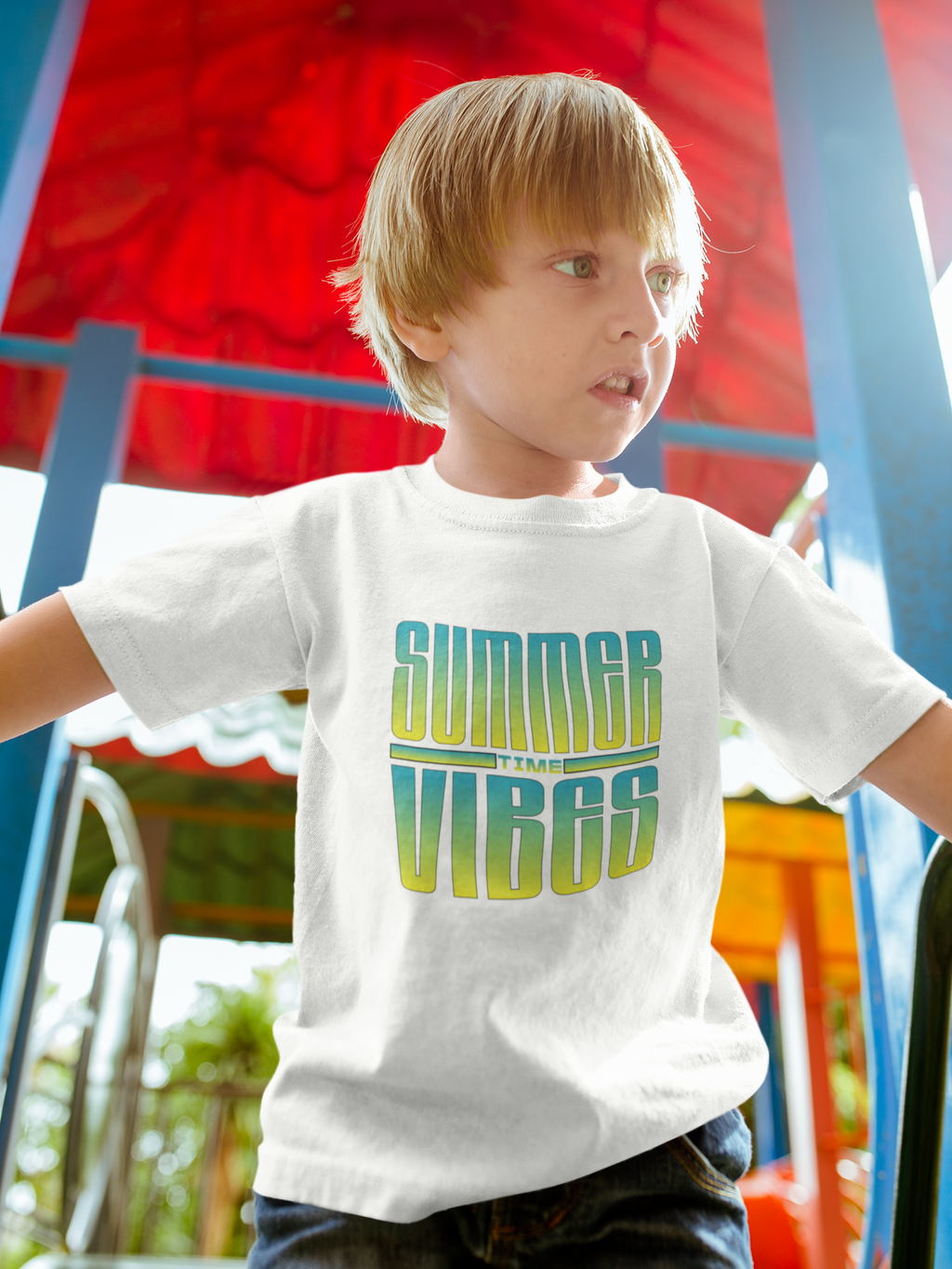 Toddler Tee - "Summer Vibes" Retro Gradient Kids T-Shirt