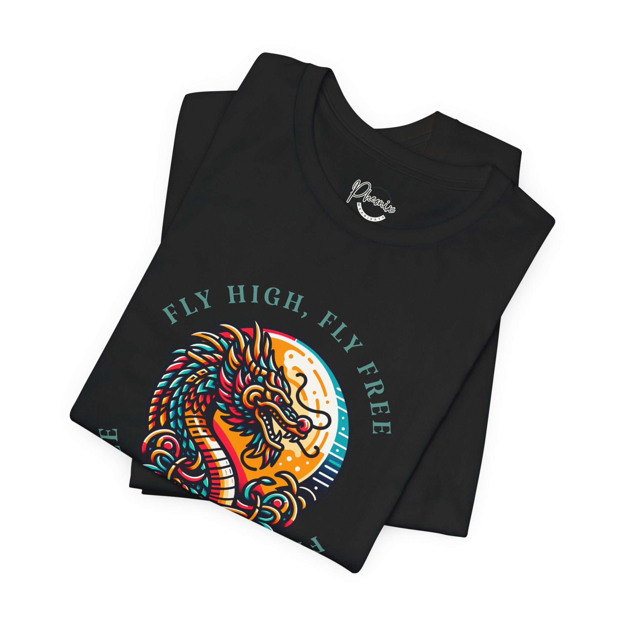 Fly High, Fly Free Dragon Tee — Vintage Sunset Graphic T-Shirt