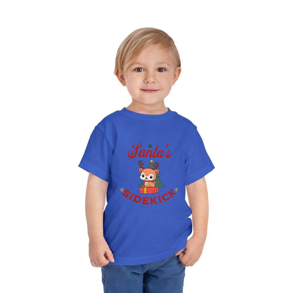 Santa's Sidekick Toddler Tee – Cute Reindeer Holiday Shirt for Kids