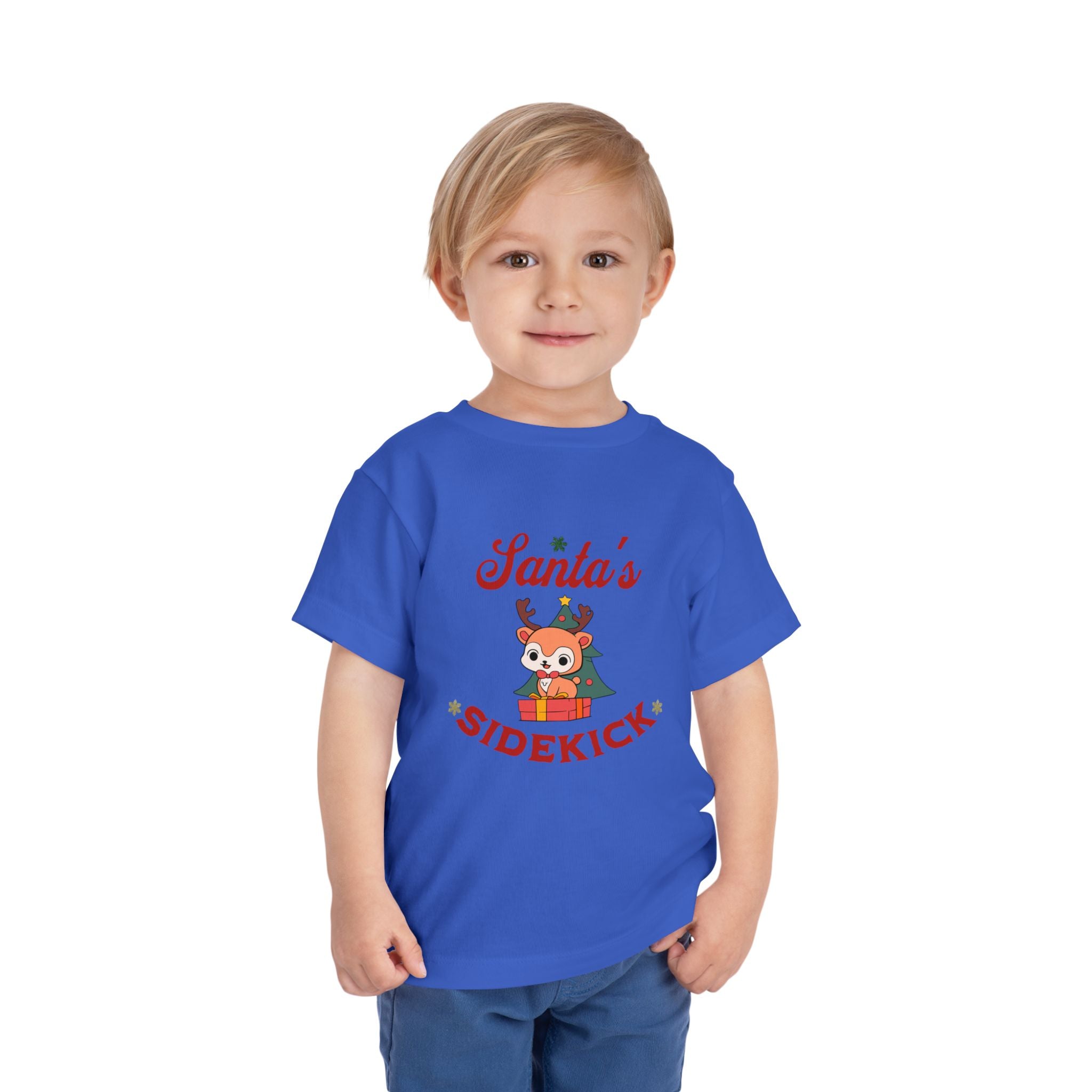 Santa's Sidekick Toddler Tee – Cute Reindeer Holiday Shirt for Kids